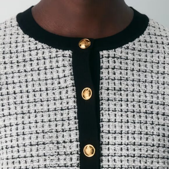 NWT Aritzia APPROACH Long Sleeve Tweed Cardigan XS - Picture 6 of 7